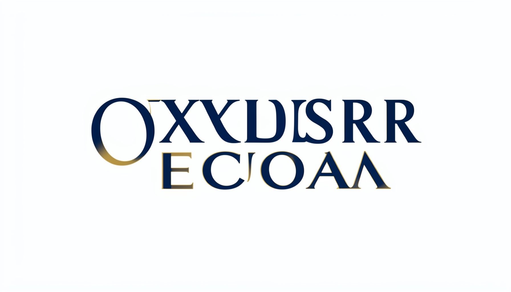 Logotipo de Oxford Ecuador con tipografía institucional en azul marino y detalles en dorado