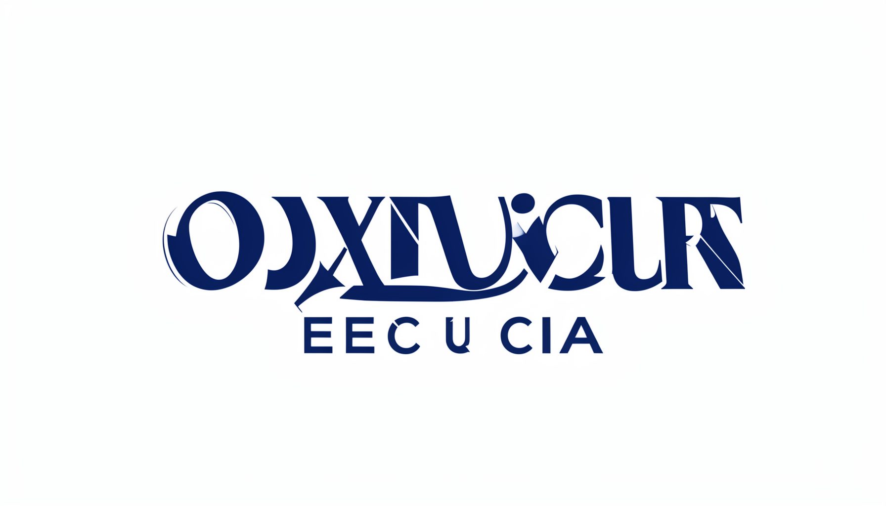 Logotipo de Oxford Ecuador, tonos azul marino y blanco, diseño limpio y académico